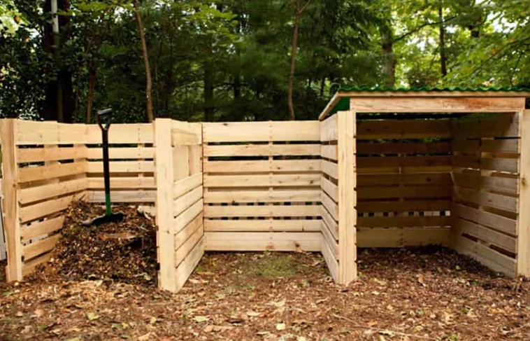 lining a pallet compost bin